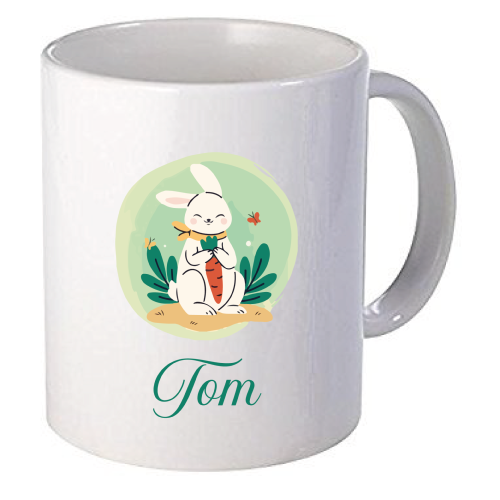 Mug de Pâques personnalisé petit lapin et prénom 