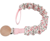 Attache tétine personnalisé rose fleurs