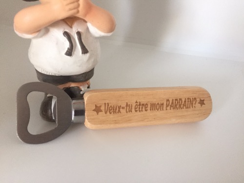 Porte Clef Cadeau Veux-tu être mon Parrain en Bois