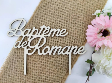 Cake Topper Baptême personnalisé prénom