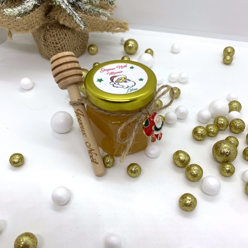 Petit pot de miel personnalisé Noël