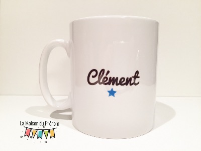 Mug personnalisé Prénom et une étoile de couleur