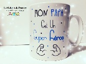 Mug personnalis Mon papa est un SUPER Hros