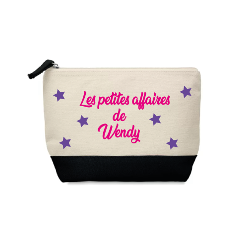 Trousse de toilette personnalisée Les petites affaires et prénom