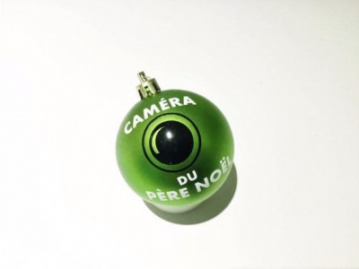 Lot de 6 Stickers boule de noël Caméra du père noël