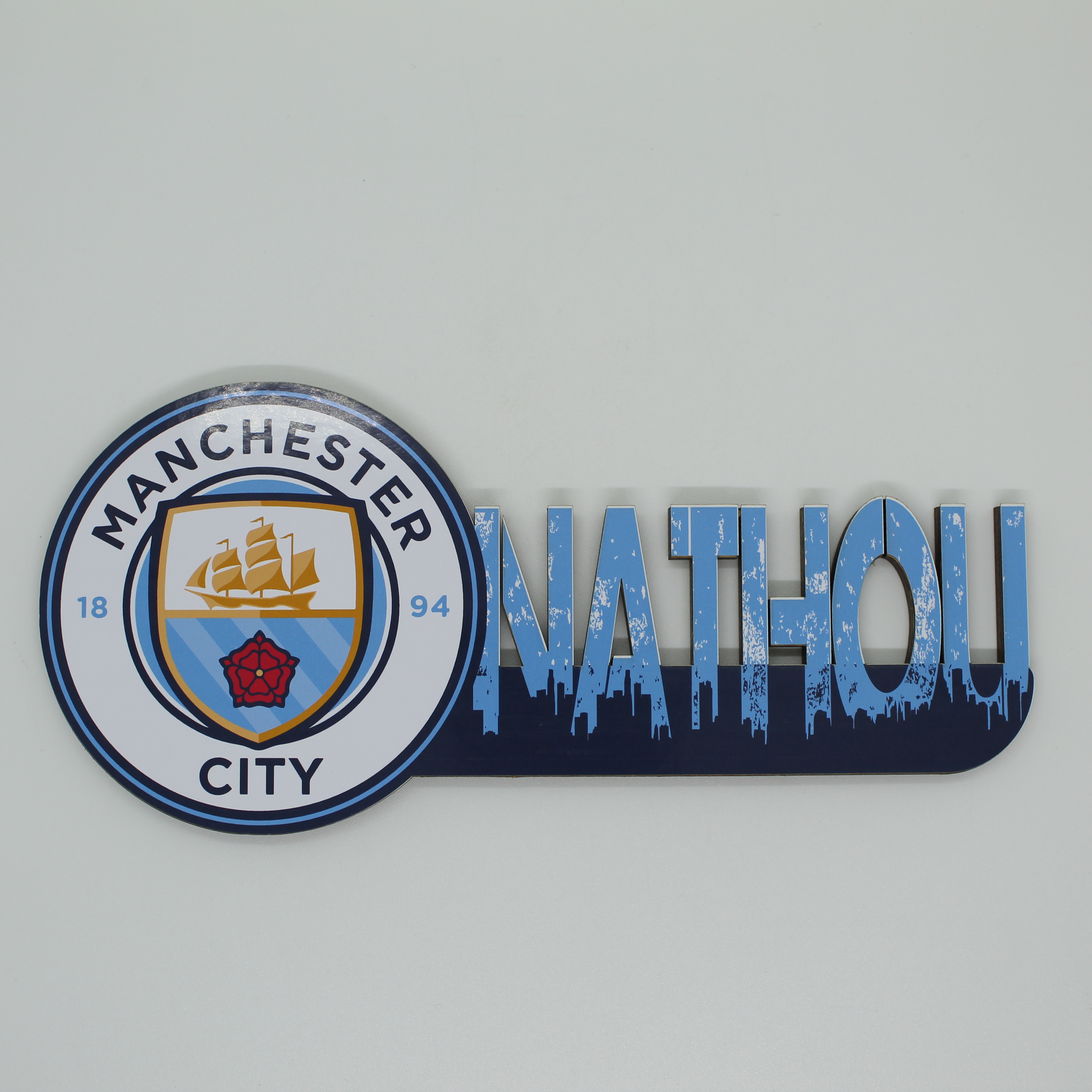 Plaque de porte Manchester City personnalisée
