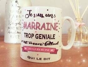 Mug personnalisé super marraine