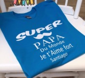 Tee shirt personnalis Super papa du monde