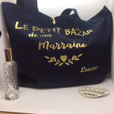 Sac personnalisé Le petit bazar de ma marraine 