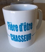 Mug Blanc personnalisé fière d'être chasseur