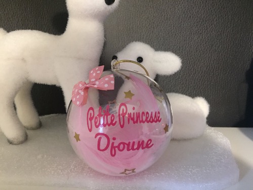 Boule de noël transparente personnalisée