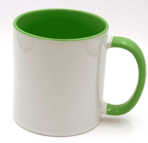 Mug blanc avec anse verte