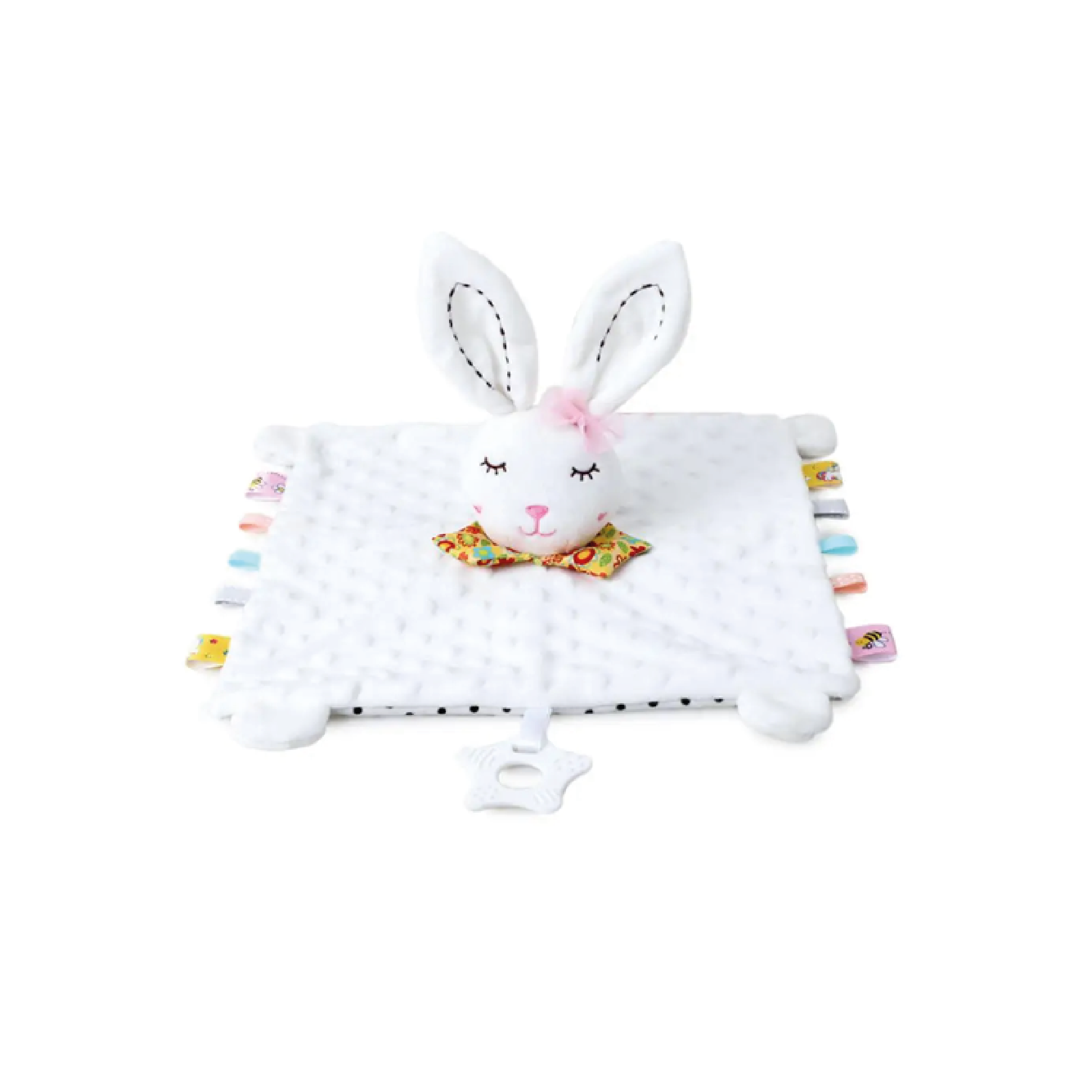 Doudou personnalis petit lapin jaune et blanc