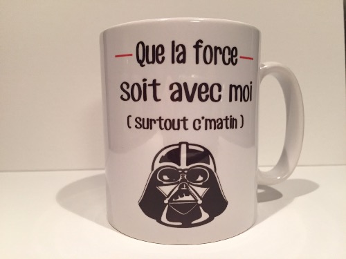 Mug personnalisé que la force soit avec moi 