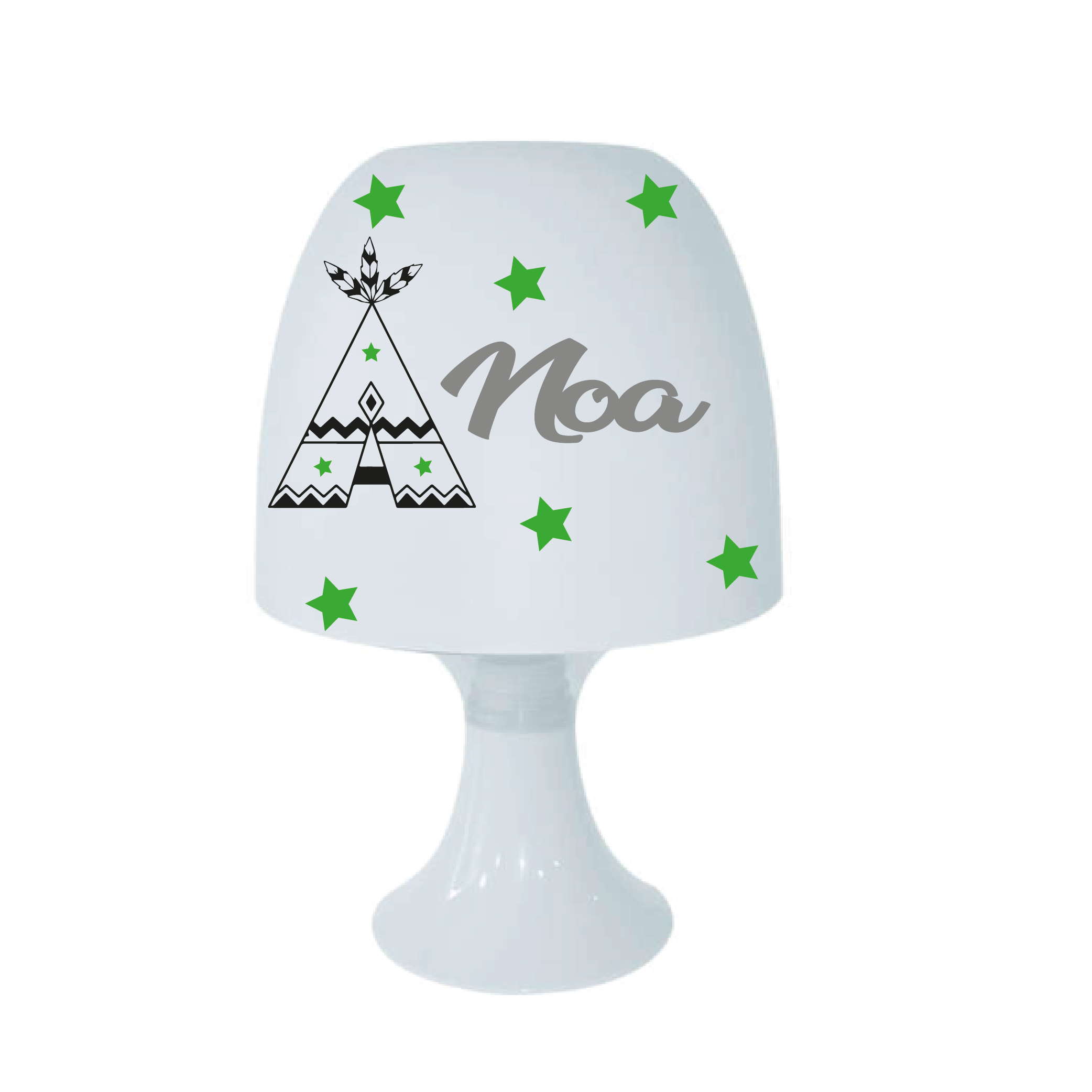 Lampe de chevet personnalise tipi et prnom