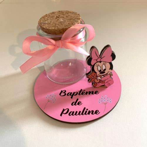 Contenant dragées et support personnalisé Minnie