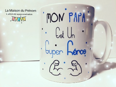 Mug personnalisé Mon papa est un SUPER Héros