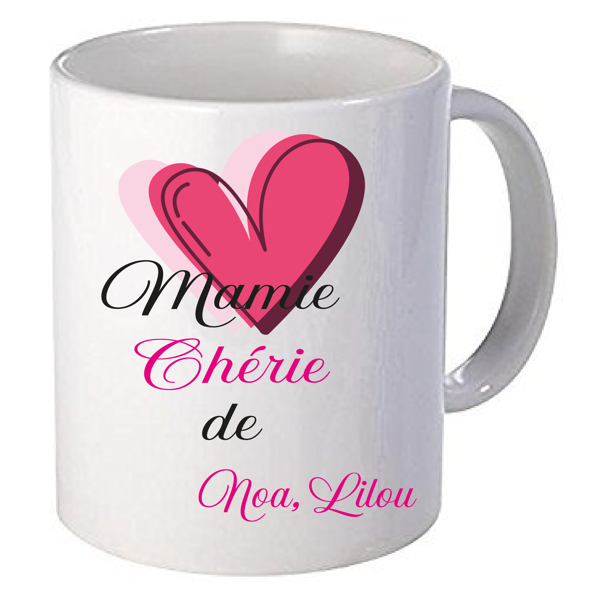 Mug Mamie Chérie de personnalisé avec coeur
