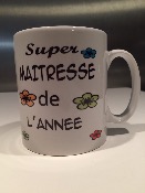 Mug personnalisé super maîtresse de l'année 