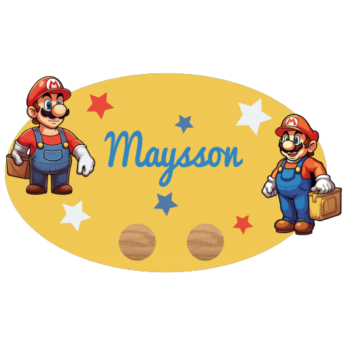 Porte-Manteau mario bros personnalisé avec prénom