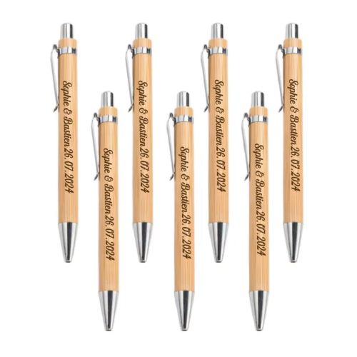 Stylos à bille en bambou personnalisés gravées