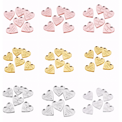 Etiquette personnalisée acrylique coeur X10