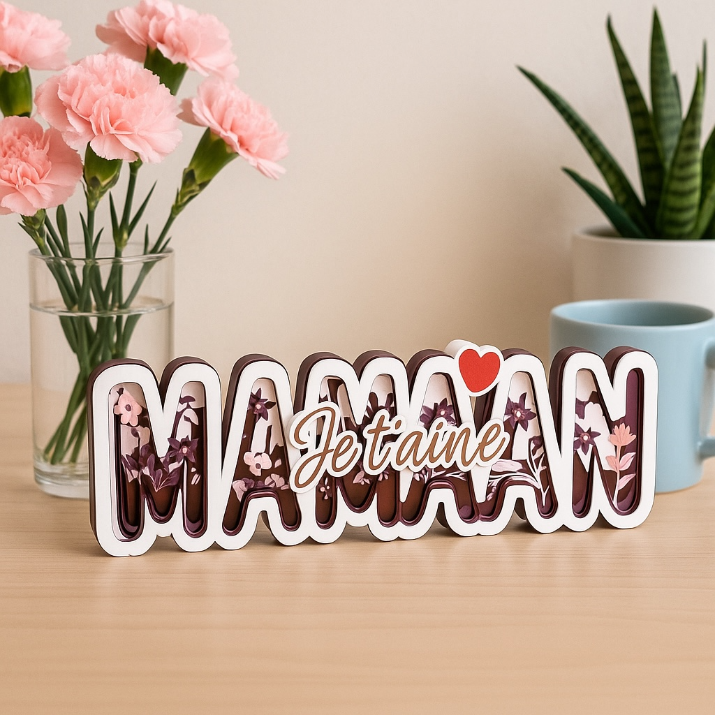 Décoration cadeau fêtes des mères Maman je t'aime