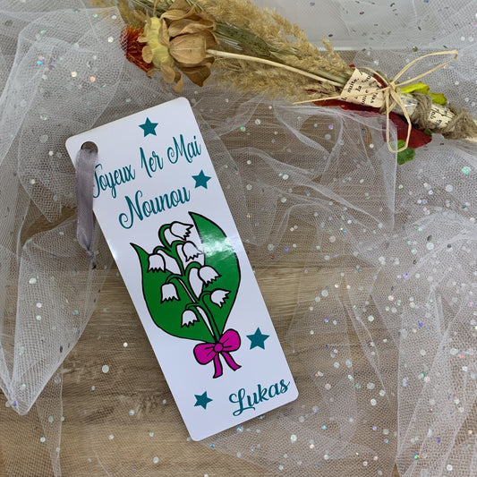 Marque page en bois personnalisé  Joyeux 1er mai nounou