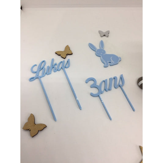 Cake topper  Trio - Animal personnalisé
