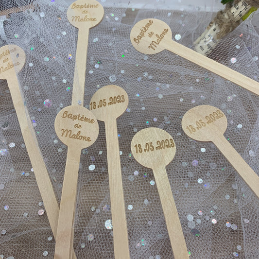 Agitateurs à boissons personnalisé en bois x400