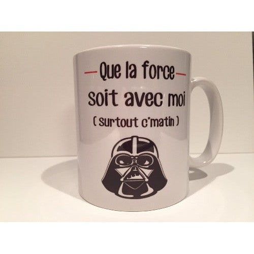 Mug personnalisé que la force soit avec moi 