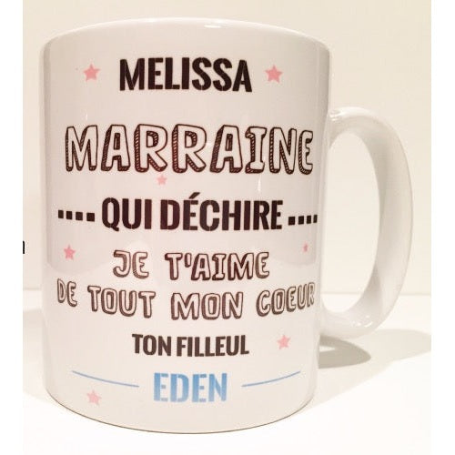 Mug personnalisé ma marraine qui déchire
