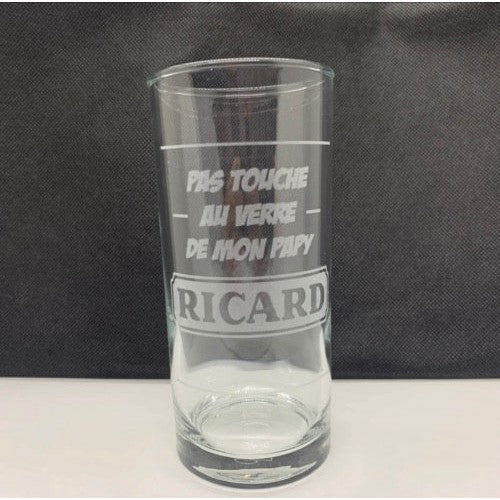 Verre personnalisé pas touche au verre de mon papy Ricard