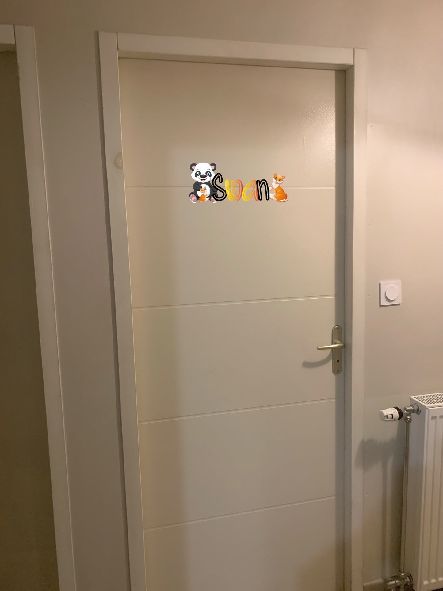 Plaque de porte décoration Panda et Renard et prénom personnalisée