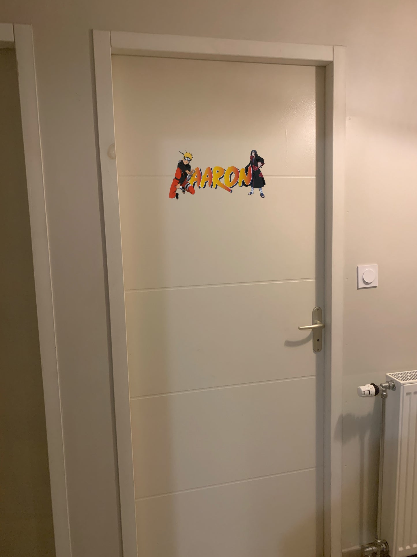 Plaque de Porte Naruto Personnalisée en Bois avec Prénom - Décoration Chambre Manga