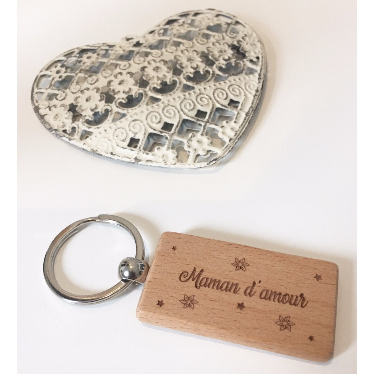 Porte-clés bois personnalisé " Maman d'amour "