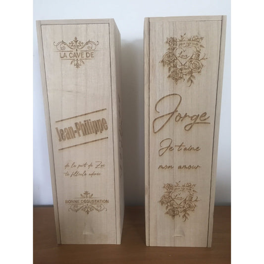 Caisse à bouteille en bois personnalisée