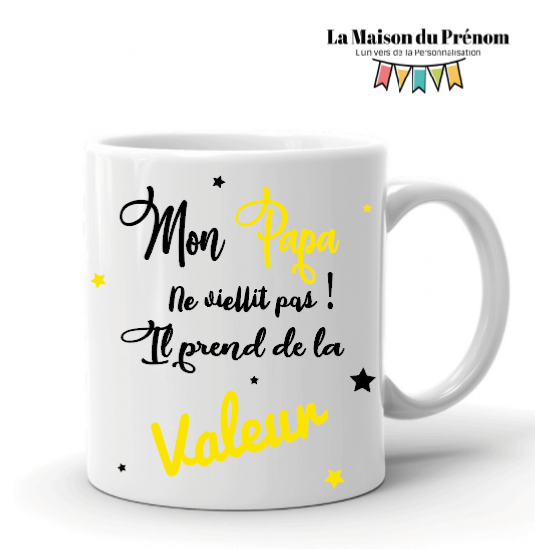 Mug personnalisé Mon papa ne vieillit pas!