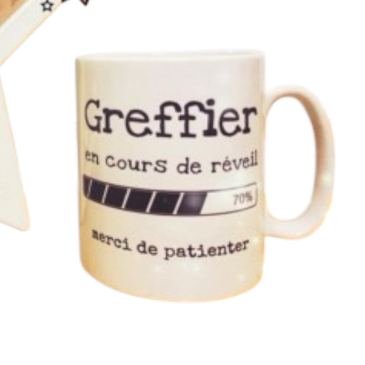 Mug personnalisé Greffier en cours de réveil