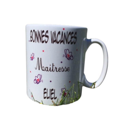 Mug personnalisé bonnes vacances maîtresse