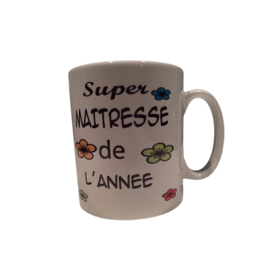 Mug personnalisé super maîtresse de l'année