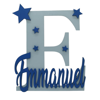 Lettre initiale avec  prénom personnalisée étoilé