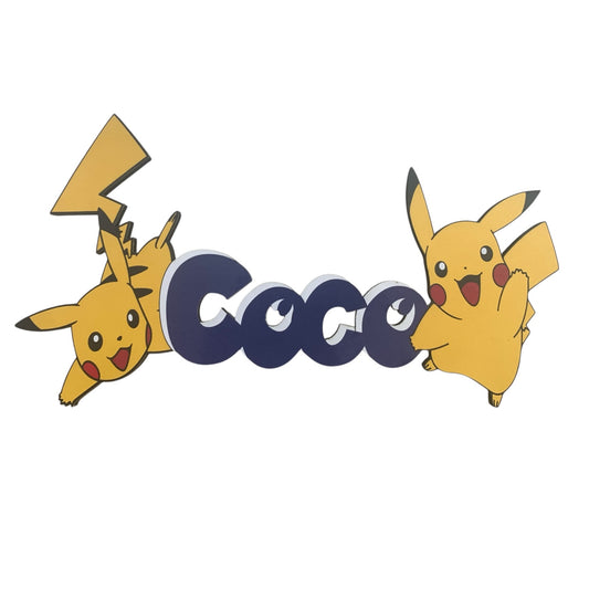 Plaque de porte personnalisée pikachu et prénom