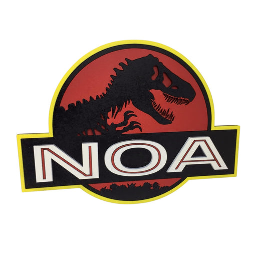 Plaque de porte Jurassic Park personnalisée en bois