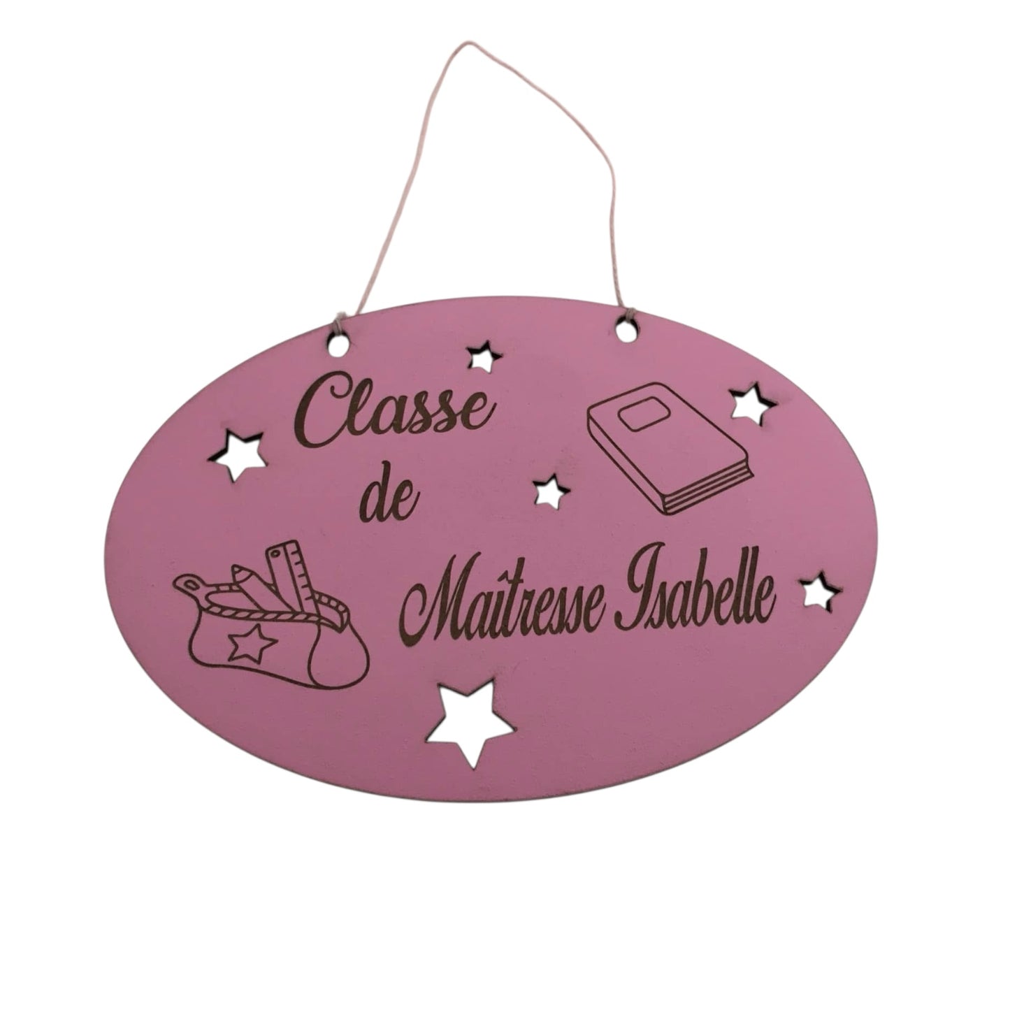 Plaque de porte personnalisée Classe de Maîtresse
