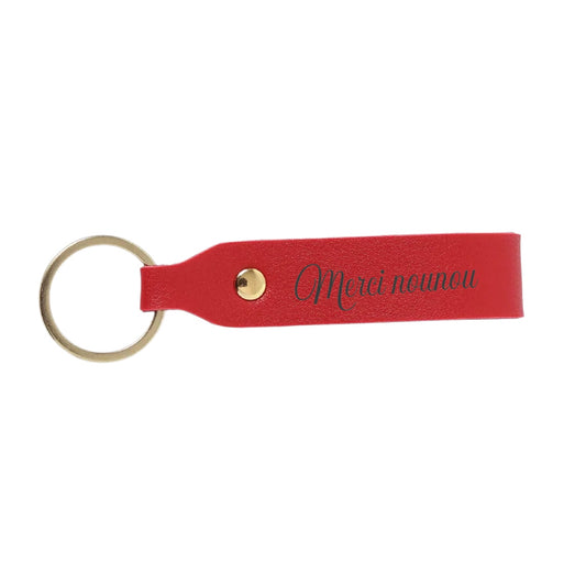 Porte-clés en cuir rouge personnalisé