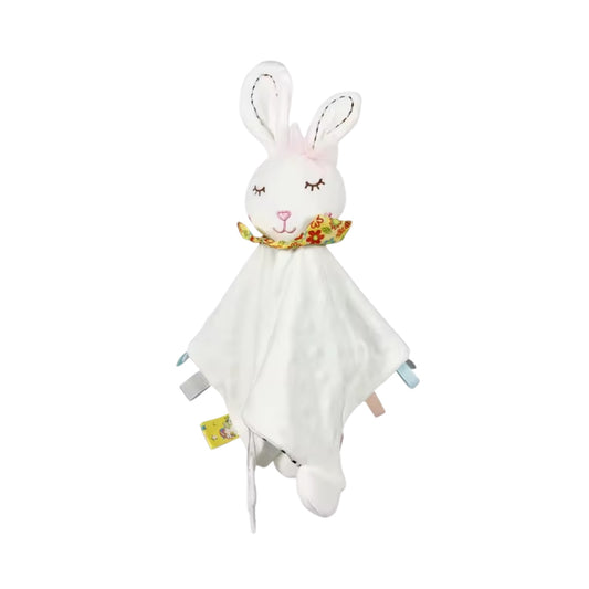 Doudou personnalisé petit lapin jaune et blanc