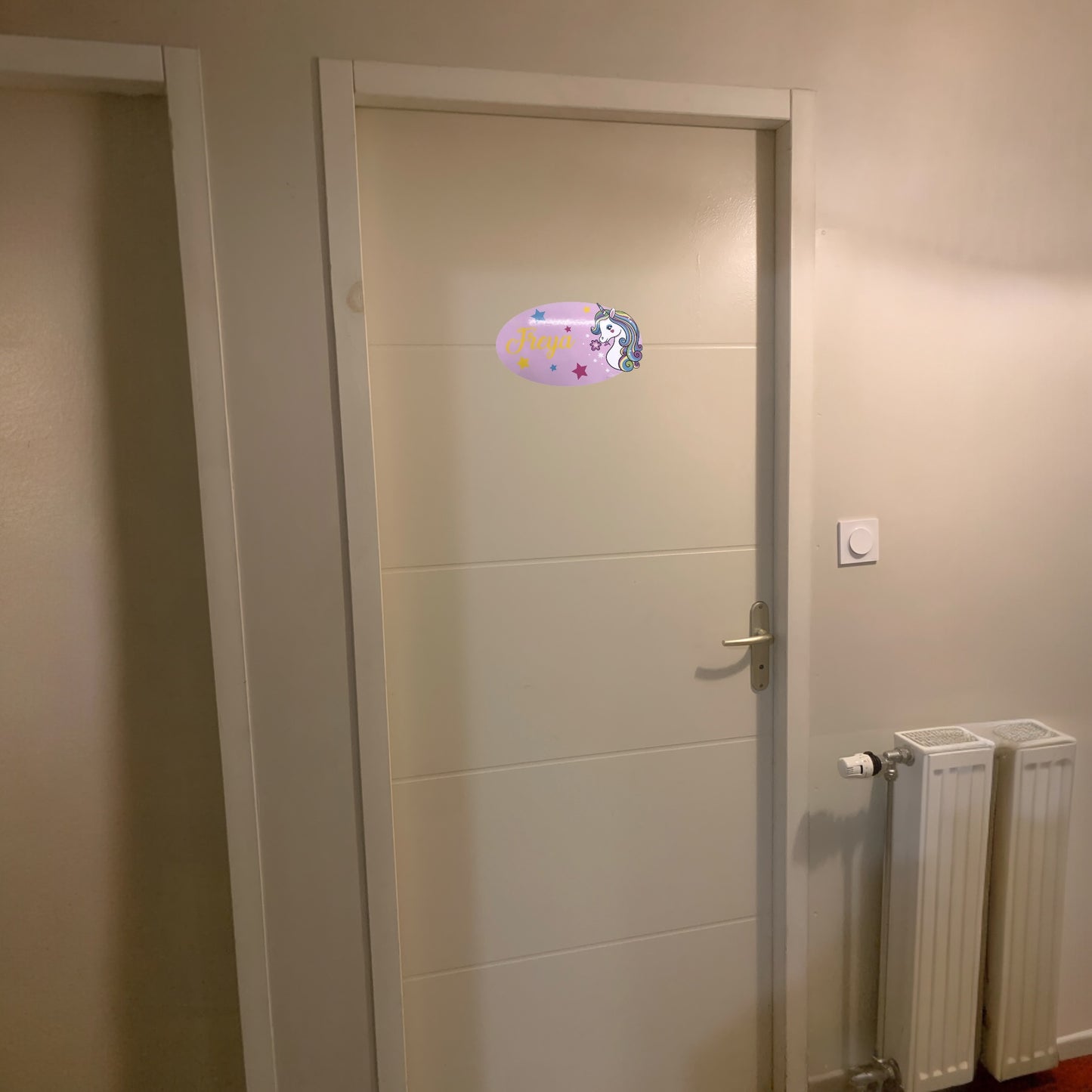 Plaque Porte Licorne Rose Personnalisée - Chambre Enfant Fille