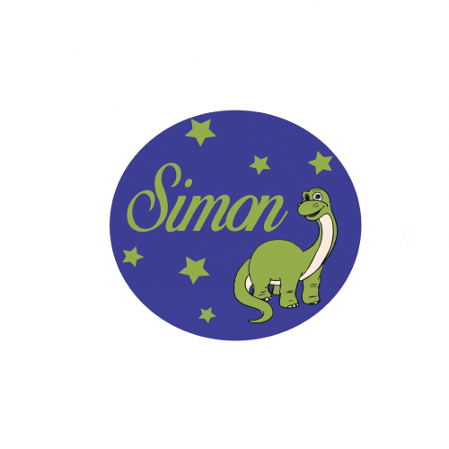 Plaque de porte Dino brachiosaure et prénom personnalisée 