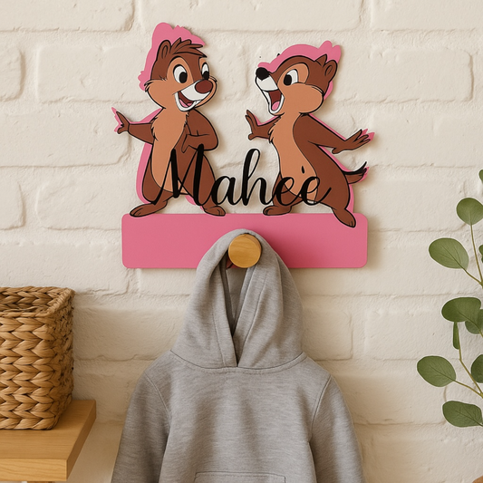 Porte-Manteau personnalisé avec prénom Tic et Tac